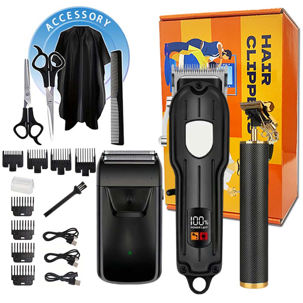 Electric Shaver Rotary - Set Alat Cukur Rambut Profesional dengan