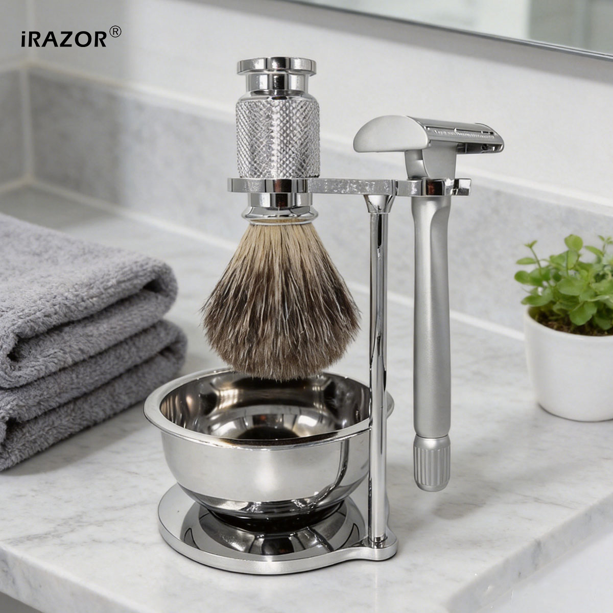 Men'S Grooming Set Gift - iRAZOR Butterfly Open Double Edge Safety