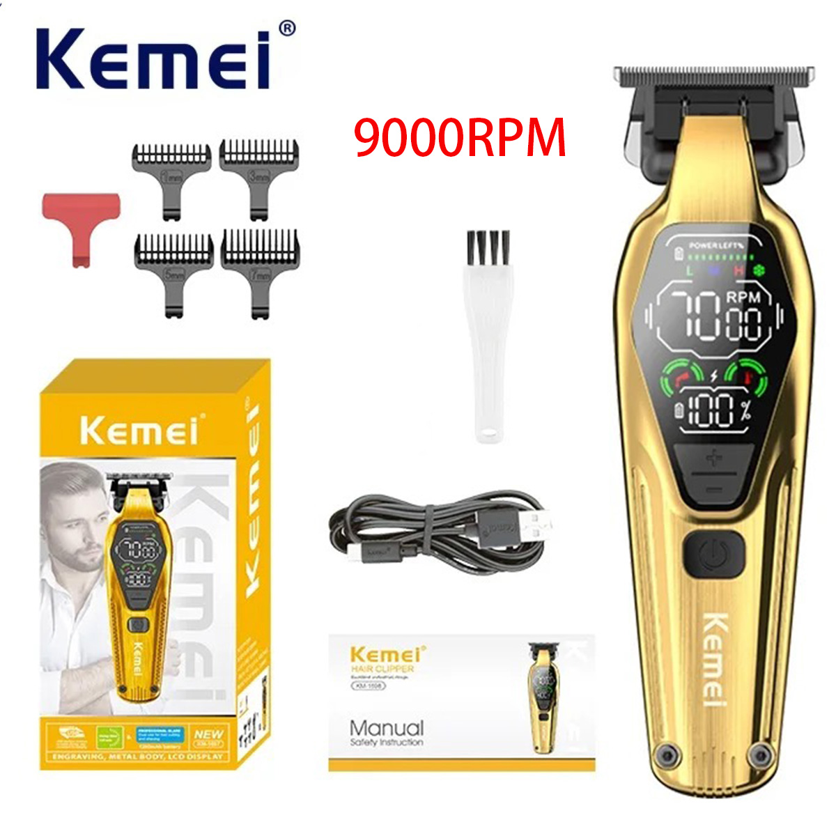 Grooming Men'S Eyebrows - Kemei Alat Cukur Rambut Pria Profesional,