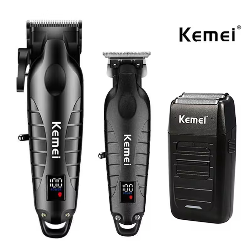 Electric Shaver Rotary - Kemei Kit alat cukur rambut pria,