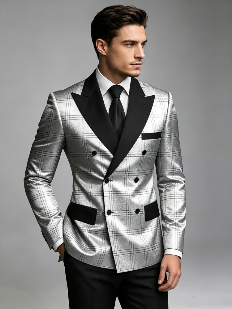 Jas Pria Berkilau Perak Motif  - Jack Men'S Grooming ulasan dan harga