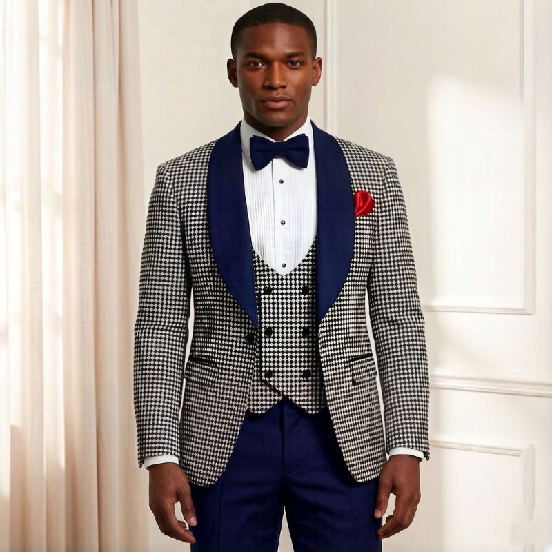Jas Pria Houndstooth Plaid Sli - Men'S Grooming Awards ulasan dan harga