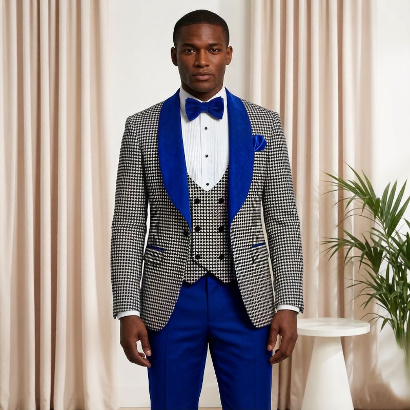 Jas Pria Houndstooth Plaid Sli - Men'S Grooming Awards ulasan dan harga
